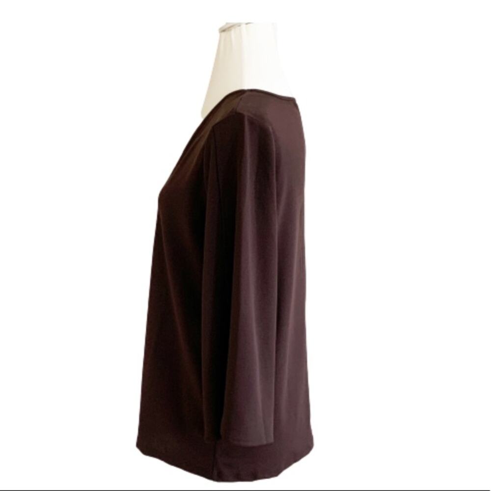 Ann Taylor Factory Top Tunic Brown V-Neck Tulip 3/4 Sleeve Top Size Medium NEW - Picture 3 of 11